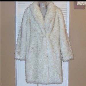 White fuax fur coat